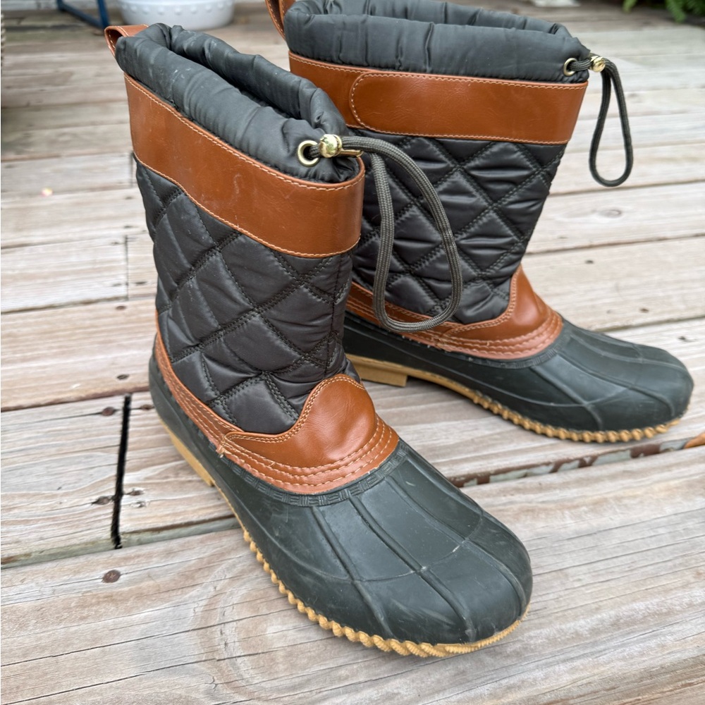 Isaac Mizrahi Black and Brown Winter Boots